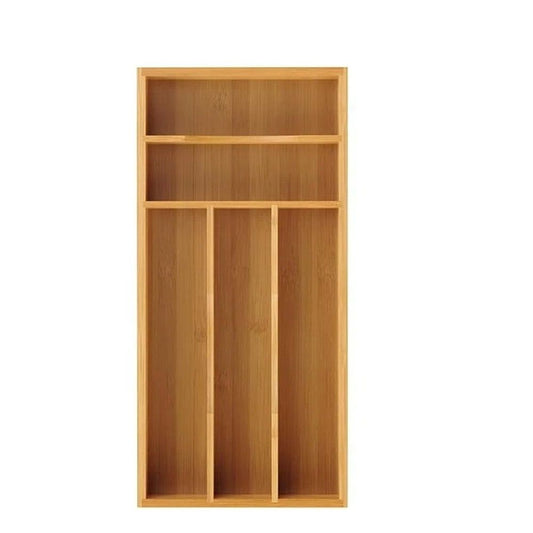 Bamboo Kitchen Drawer Silverware Organizer, Silverware Utensils Tray Holder for Small Drawer, Wood Caddy for Flatware Cutlery Knives 5-Slots Kemu |Fashion Home Kitchen Beauty