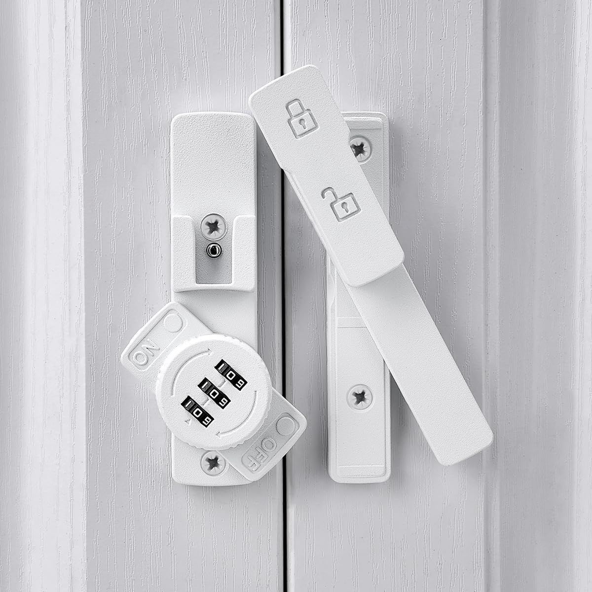 White 180 Degree Barn Door Lock,Mechanical Password Lock,3 Digit Password Keyless,Flip Latch with Combination,Protect Privacy,for Barn Door,Cabinets,Windows,Garden,Bathroom Kemu |Fashion Home Kitchen Beauty