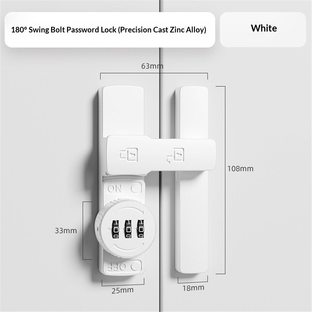 White 180 Degree Barn Door Lock,Mechanical Password Lock,3 Digit Password Keyless,Flip Latch with Combination,Protect Privacy,for Barn Door,Cabinets,Windows,Garden,Bathroom Kemu |Fashion Home Kitchen Beauty