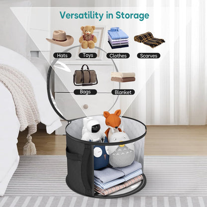 2PCS Extra Large Clear Hat Organizer for Travel and Wardrobe, Holds up to 7 Hats, Round Hat Box Storage for Women & Men,Large Capacity Cowboy Hat Organizer(Black) Kemu |Fashion Home Kitchen Beauty