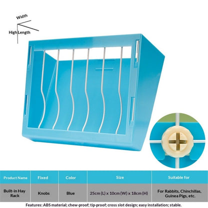 Rabbit Hay Feeder Rack Food Feeding Manger Bunny Grass Holder Small Animals Less Wasted Food Dispenser for Rabbits Guinea Pig Chinchilla Hamster (Blue) Kemu |Fashion Home Kitchen Beauty