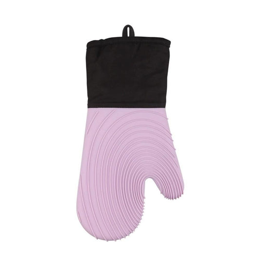 A pair of Silicone Oven Mitts- Extended Oven Mitts Heat Resistant , Oven Gloves with Soft Liner Good  to Clean Flexible-Oven Mits Set for Cooking Baking Grilling BBQ（Flat threaded gloves purple） Kemu |Fashion Home Kitchen Beauty