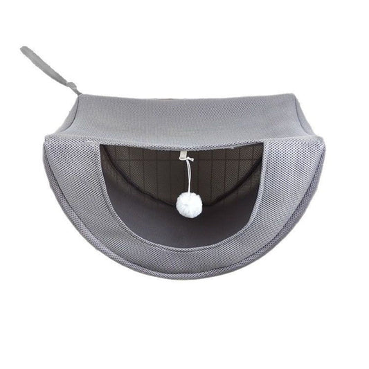 Cat cage hammock with ball, adjustable soft pet bed set for hanging, suitable for cats, ferrets, puppies, rabbits or small pets, indoor pets, suitable for all seasons（grey S） Kemu |Fashion Home Kitchen Beauty