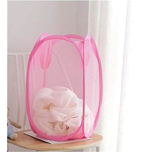 2pcs Portable Mesh Pop Up Laundry Hamper Pink Vertical Collapsible Laundry Basket With Strong Handles for Easy Storage, Suitable for Bedroom, College Dorms, Travel, 30*30*46cm Kemu |Fashion Home Kitchen Beauty