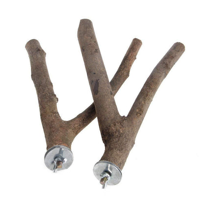 2 pieces of parrot habitat natural bird bracket grinding claws climbing wooden cage accessories and toys, suitable for long tailed parrots, love birds, parrots, parrots, and finches (15cm) Kemu |Fashion Home Kitchen Beauty