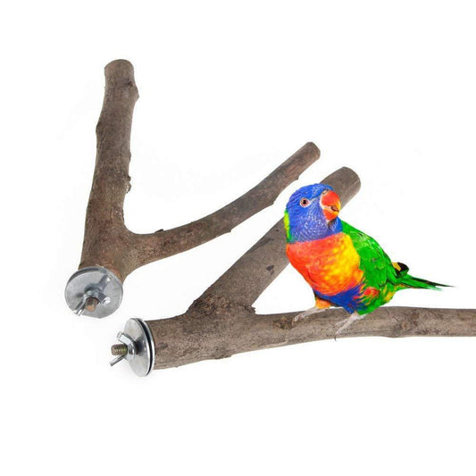 2 pieces of parrot habitat natural bird bracket grinding claws climbing wooden cage accessories and toys, suitable for long tailed parrots, love birds, parrots, parrots, and finches (15cm) Kemu |Fashion Home Kitchen Beauty