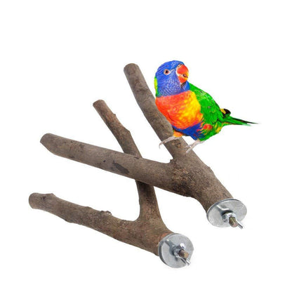 2 pieces of parrot habitat natural bird bracket grinding claws climbing wooden cage accessories and toys, suitable for long tailed parrots, love birds, parrots, parrots, and finches (15cm) Kemu |Fashion Home Kitchen Beauty