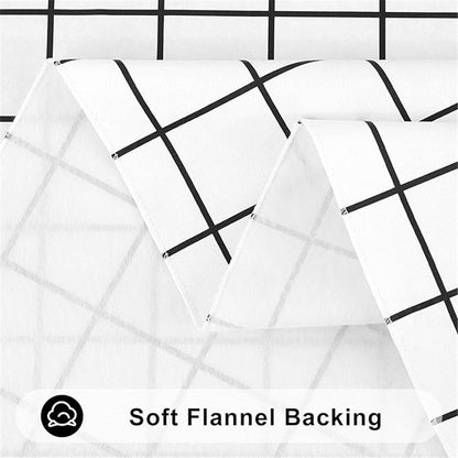 Rectangular checkered tablecloth PEVA for kitchen dining, picnic and camping, wrinkle free and washable tablecloth, black+white, 137*90cm