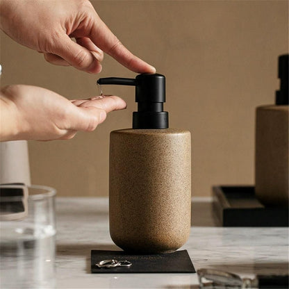Liquid Soap Dispenser with Easy-to-Press Pump, 11.6 oz Refillable Hand Soap Dispenser with Extended Spout for Bathroom Kitchen Dish Lotion