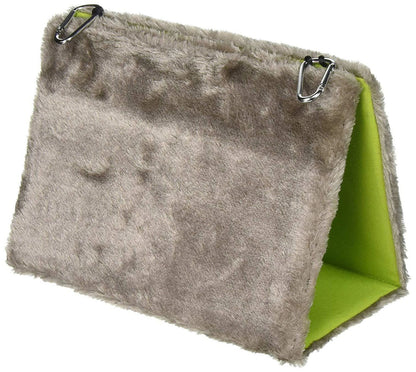 Winter Warm Bird Nest House Hammock Hanging Bed Toy Hut Hideaway for Hamster Parakeet Cockatiel  Finch Canary Conure Lovebird Cage Perch Stand (gray)