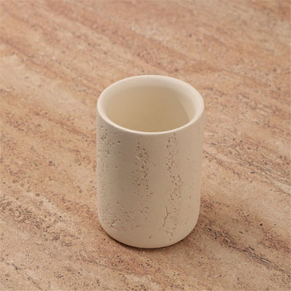 Small toothbrush holder for bathroom countertop, bohemian farmhouse style, multifunctional organizer, rust resistant and durable