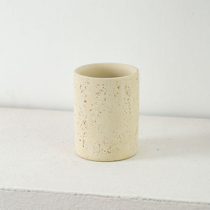 Small toothbrush holder for bathroom countertop, bohemian farmhouse style, multifunctional organizer, rust resistant and durable