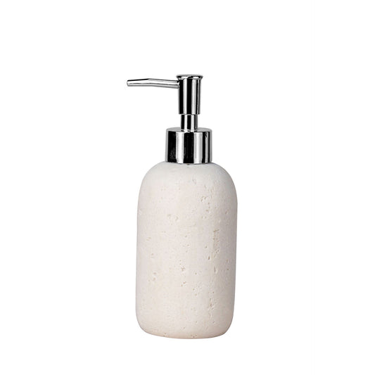 Hand Soap Dispenser with Stainless Steel Pump, for Bathroom and Kitchen, Luxury Farmhouse, Boho & Zen Style, Sandstone Finish, Rust Proof, Beige yellow