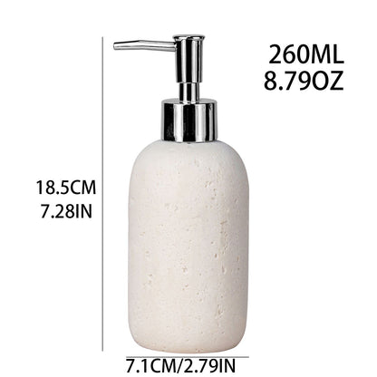 Hand Soap Dispenser with Stainless Steel Pump, for Bathroom and Kitchen, Luxury Farmhouse, Boho & Zen Style, Sandstone Finish, Rust Proof, Beige yellow