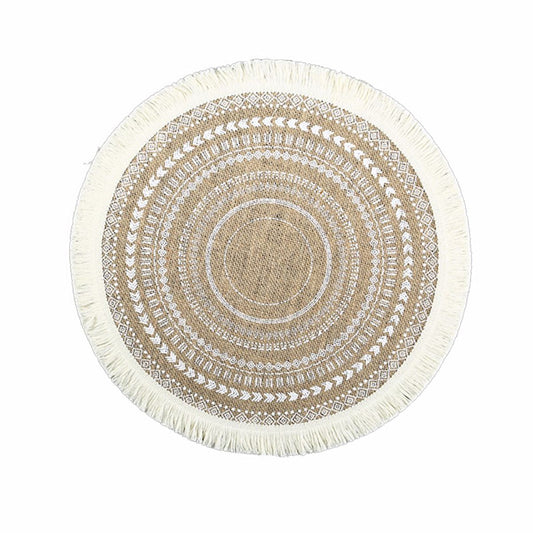 Placemats Set of 4 - Boho Cotton Woven Round Tassels Table Mats for Dining Room Kitchen Table Decor(Tassel circular pattern) Kemu |Fashion Home Kitchen Beauty