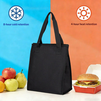 Black Lunch Bag for Men - Lunch Bag with Zipper Tote Bag for Women Simple Lunch Box Reusable Insulated (Black small） Kemu |Fashion Home Kitchen Beauty