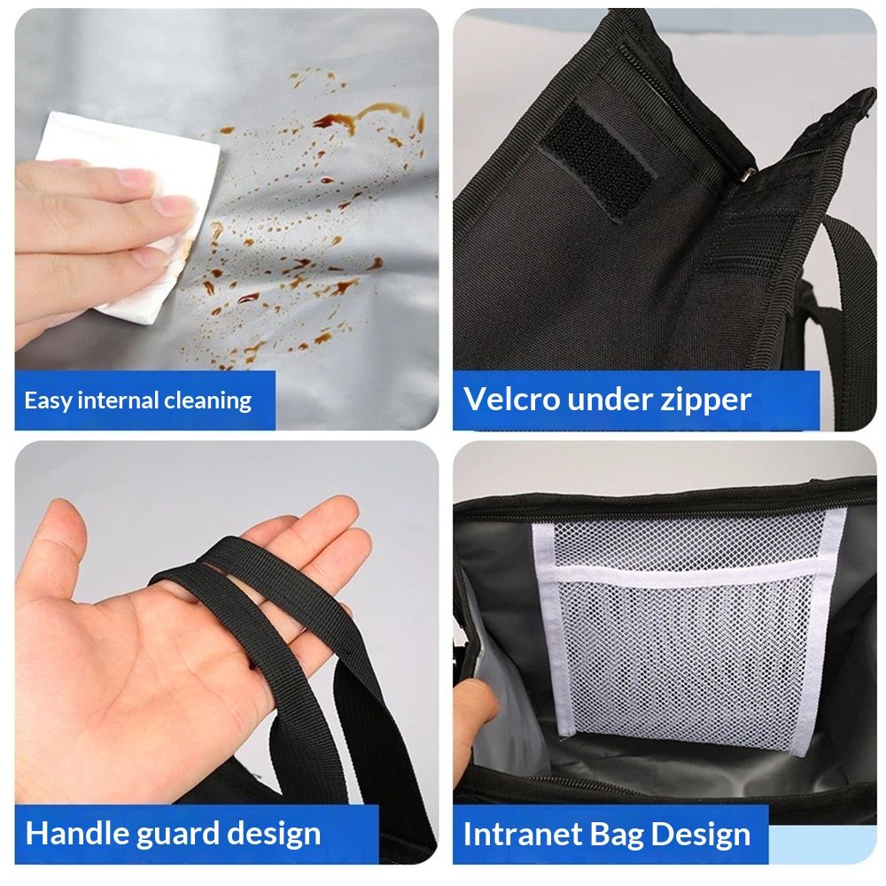 Black Lunch Bag for Men - Lunch Bag with Zipper Tote Bag for Women Simple Lunch Box Reusable Insulated (Black small） Kemu |Fashion Home Kitchen Beauty
