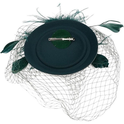 Womens Fascinators Hats Vintage  Hat  Hat Cocktail Tea Party Headwear with Veil for Girls and Women（Green） Kemu |Fashion Home Kitchen Beauty