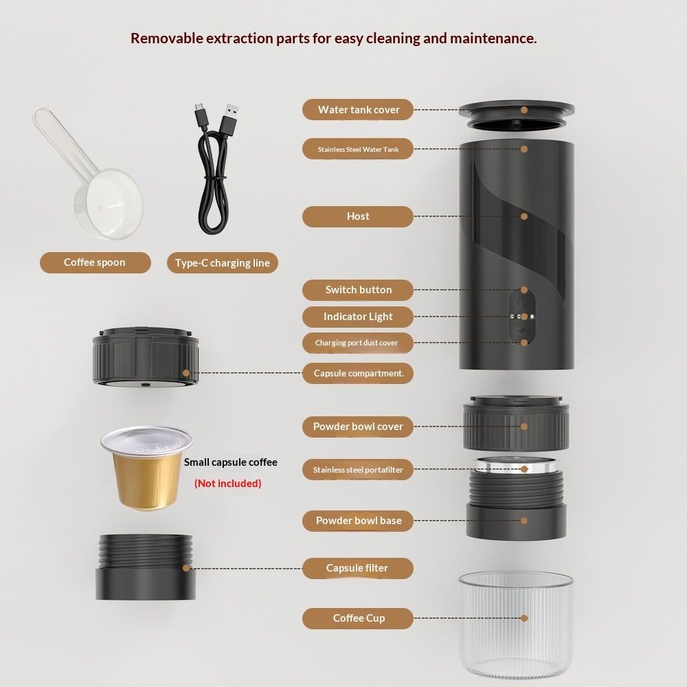 Portable Espresso Machine - Travel Espresso Maker for Both Coffee Ground & Capsules - Battery Powered Coffee Maker - Portable Coffee Maker for Travel, Camping, Home, Office, RV Kemu |Fashion Home Kitchen Beauty