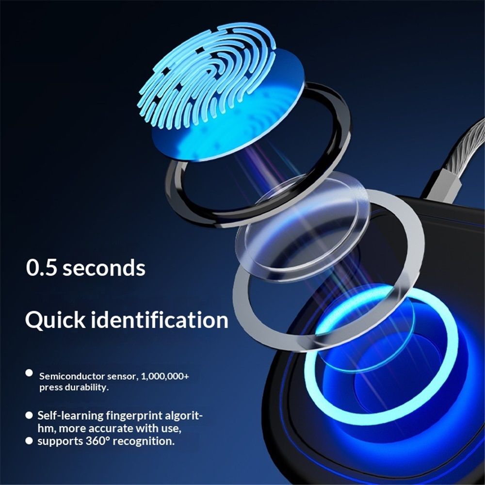 Fingerprint Padlock Lock , Biometric Keyless Thumbprint Combination Lock, USB Rechargeable, for Gym Locker, School Locker, Luggage, Backpack, Suitcase（black） Kemu |Fashion Home Kitchen Beauty