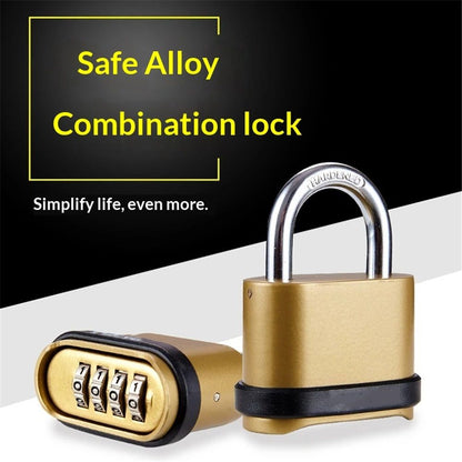 2 pack Heavy Duty Combination Padlock, Large Outdoor Padlock [One-Touch Unlocking] High Security Weatherproof, Design of Hidden Password Suitable for Locker, Home, School, Garage, Gate, Garden