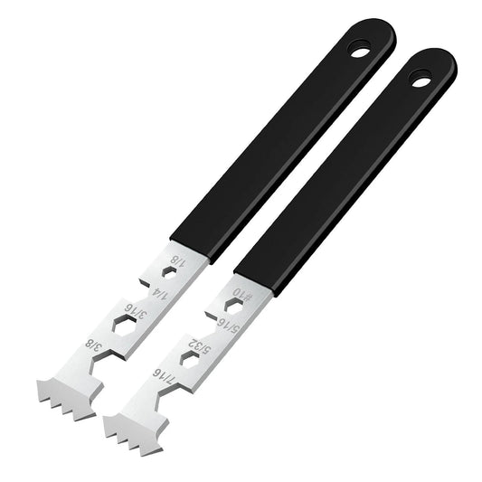 2-in-1 Paver Removal Tool with Hex Wrench, 2 Pcs Set Paver Puller Tool with Double Joint Scraper, Micro-Tooth Groove & Non-Slip Handle for Removing Pavers, Bricks, Blocks & Tightening Hex Nuts Kemu |Fashion Home Kitchen Beauty