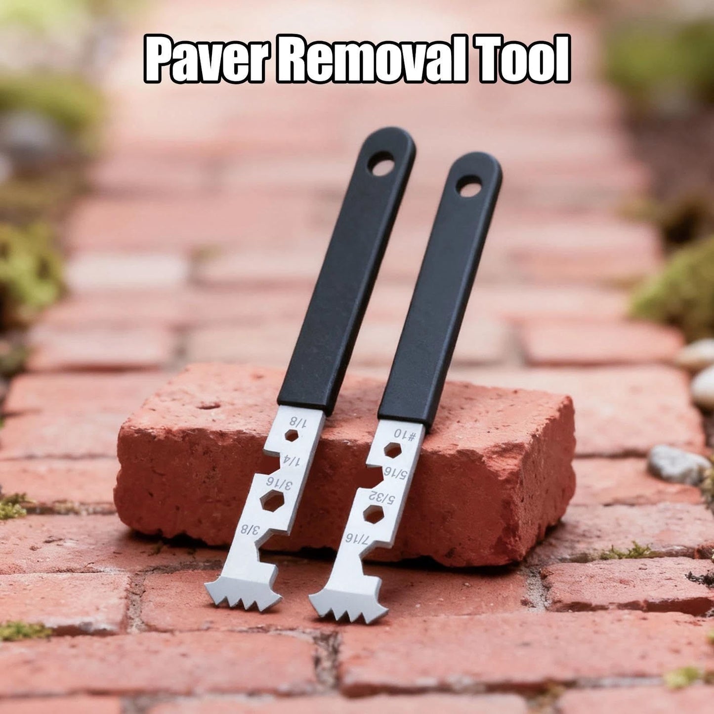 2-in-1 Paver Removal Tool with Hex Wrench, 2 Pcs Set Paver Puller Tool with Double Joint Scraper, Micro-Tooth Groove & Non-Slip Handle for Removing Pavers, Bricks, Blocks & Tightening Hex Nuts Kemu |Fashion Home Kitchen Beauty