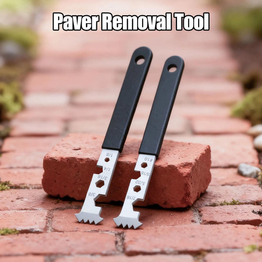 2-in-1 Paver Removal Tool with Hex Wrench, 2 Pcs Set Paver Puller Tool with Double Joint Scraper, Micro-Tooth Groove & Non-Slip Handle for Removing Pavers, Bricks, Blocks & Tightening Hex Nuts Kemu |Fashion Home Kitchen Beauty