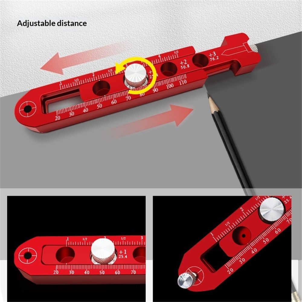Woodworking Compass Scriber, Portable Aluminum Alloy Woodworking Compass Tool, Adjustable Metric/Inch Arc Drawing Ruler Circle Drawing Ruler Marking Gauge Circle Marking Tool (mini) Kemu |Fashion Home Kitchen Beauty