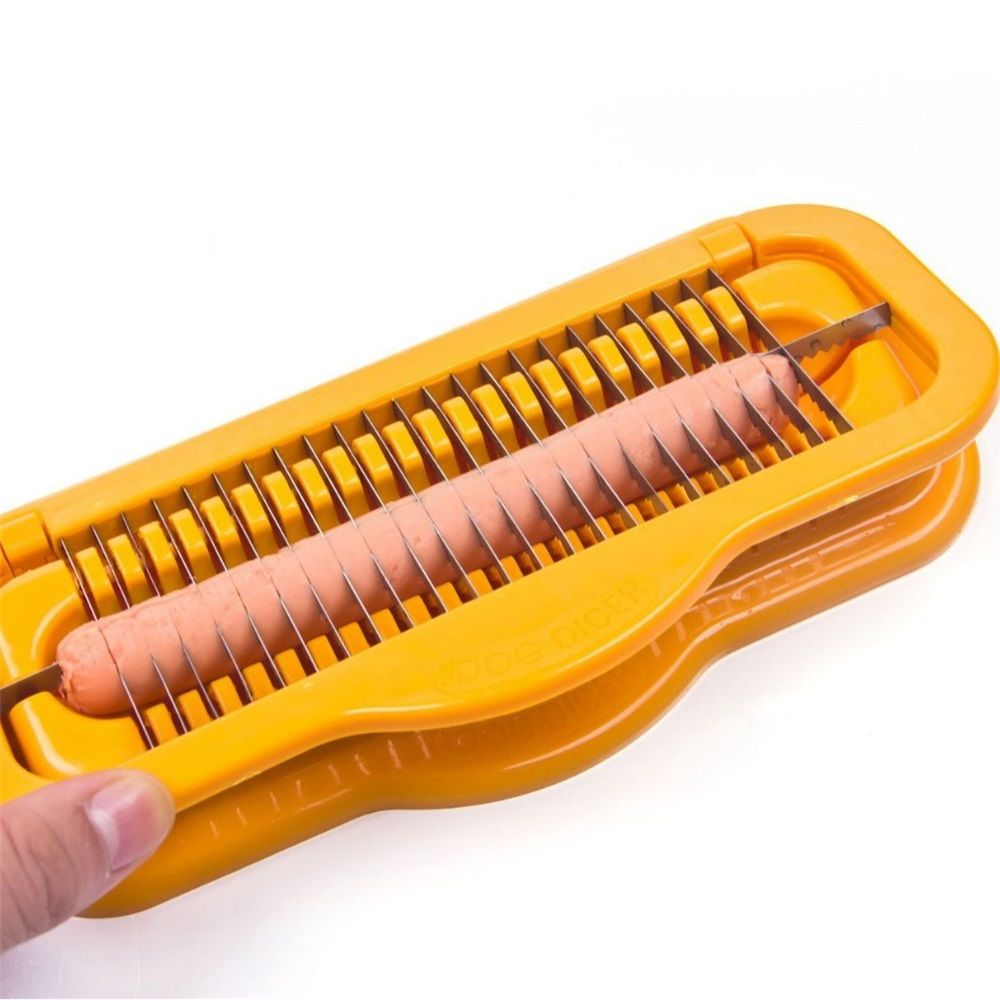 Hot Dog Dicer Hot Dog Cutter Slicer Stainless Steel 1Pc Multifunctional Hot Dog Sausage Cutter Ham Kitchen Tool Kemu |Fashion Home Kitchen Beauty
