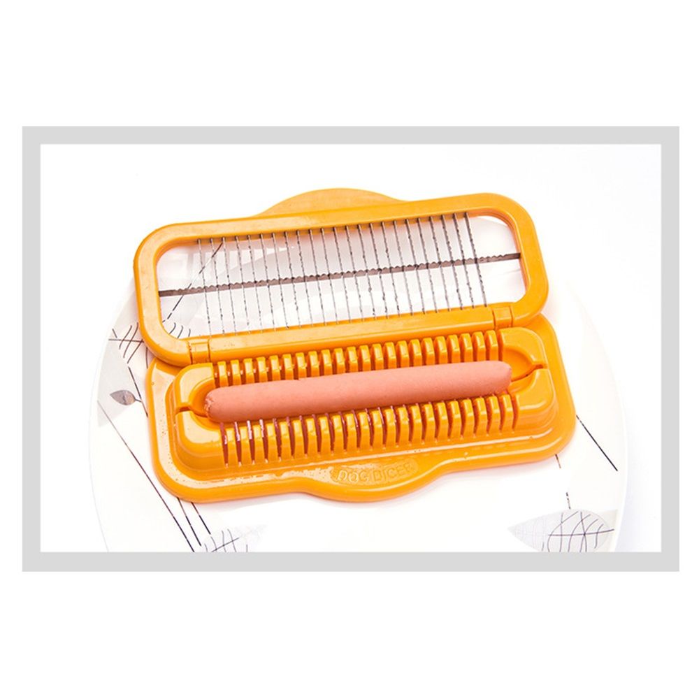 Hot Dog Dicer Hot Dog Cutter Slicer Stainless Steel 1Pc Multifunctional Hot Dog Sausage Cutter Ham Kitchen Tool Kemu |Fashion Home Kitchen Beauty