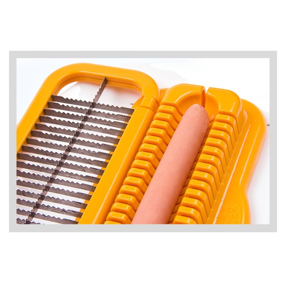 Hot Dog Dicer Hot Dog Cutter Slicer Stainless Steel 1Pc Multifunctional Hot Dog Sausage Cutter Ham Kitchen Tool Kemu |Fashion Home Kitchen Beauty