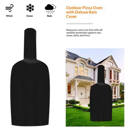 Outdoor Pizza Oven Cover - Black Weather Resistant Dustproof BBQ Rain Cover for Wood/Charcoal Fired Pizza Oven (165x65x45cm)