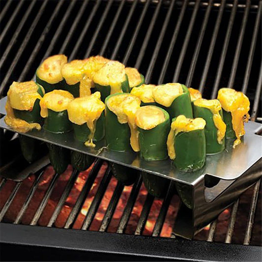 Stainless Chili Pepper Roasting Rack and Corer Set, Stainless Steel Drumstick Chicken Wings Roaster for BBQ Smoker and Oven Kemu |Fashion Home Kitchen Beauty