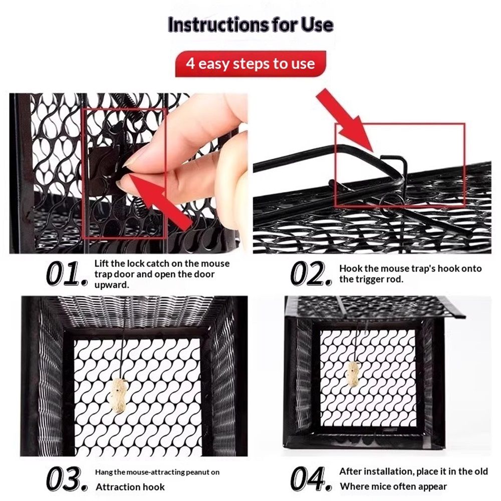 Mouse Trap Catch and Release Humane Animal Rodent Cage, Trap Mice, Rats, Chipmunks, Squirrel, Indoor and Outdoor, Easy to Use Kemu |Fashion Home Kitchen Beauty