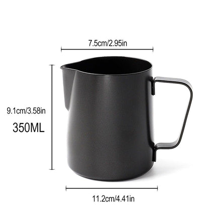 12 oz Milk Frothing Pitcher – Frother Cup with Drip Resistant Spout - Latte Art Pitcher for Cappuccino Espresso Barista, Home & Commercial Use（black） Kemu |Fashion Home Kitchen Beauty