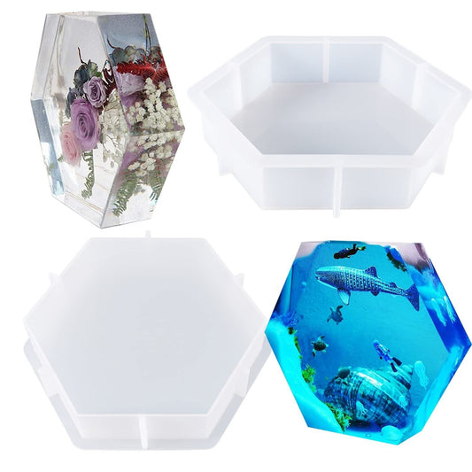 Large Resin Silicone Mould Hexagon Silicone Mold Epoxy Resin Crystals Silicone Moulds for Flowers Preservation, Resin Casting, DIY Wedding, Home Decoration Kemu |Fashion Home Kitchen Beauty