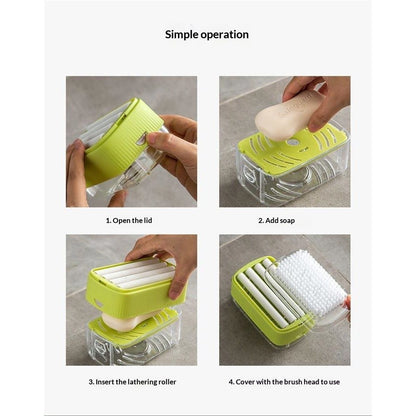 2 pack Rolling Soap Box for Laundry,Hands Free Foaming, Multifunctional Soap Box Scrubber & Storage Dispenser,Portable Bar Dispenser Brush for Laundry, Home & Travel KeepsSoap Dry & Hygienic (Green) Kemu |Fashion Home Kitchen Beauty