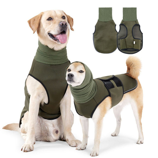 Dog Anxiety Jacket, Dog Shirt with Turtleneck, Breathable Calming Vest, Indoor and Outdoor Separated Pet Jacket (outdoor Green, Small) Kemu |Fashion Home Kitchen Beauty