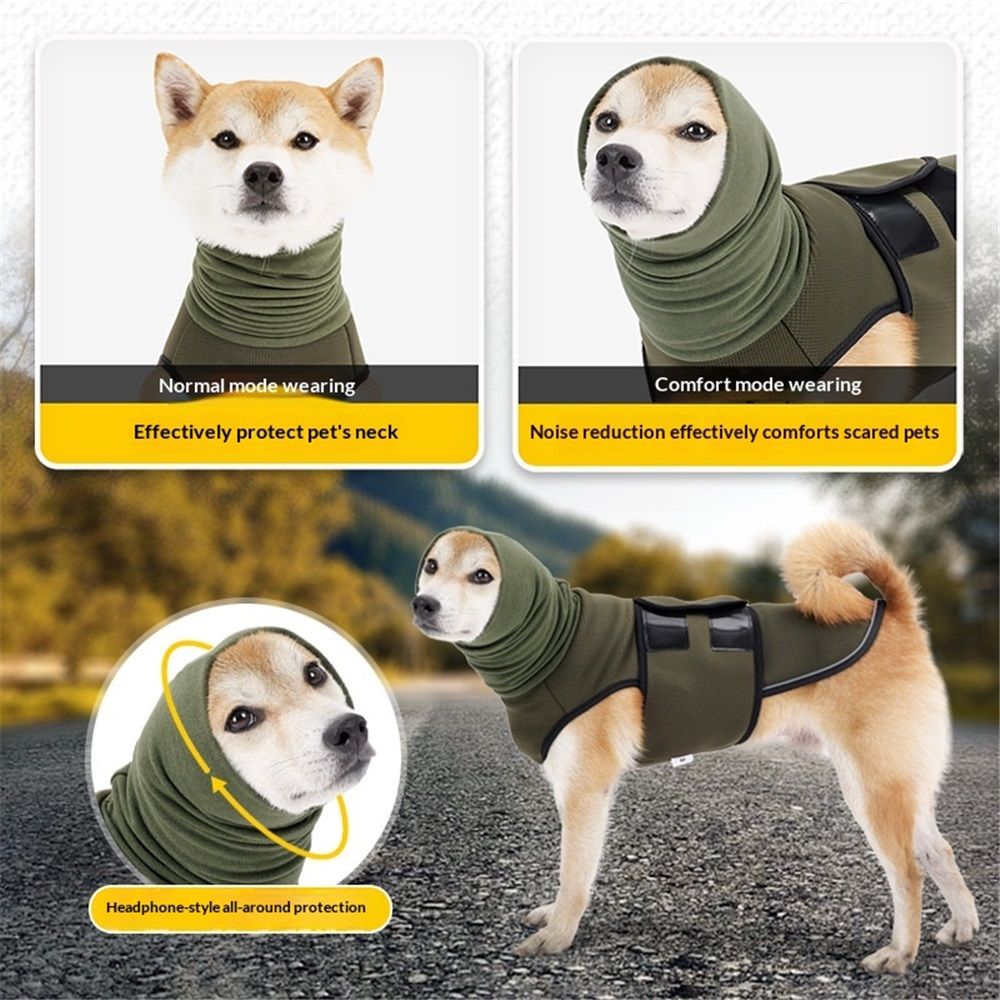 Dog Anxiety Jacket, Dog Shirt with Turtleneck, Breathable Calming Vest, Indoor and Outdoor Separated Pet Jacket (outdoor Green, Small) Kemu |Fashion Home Kitchen Beauty