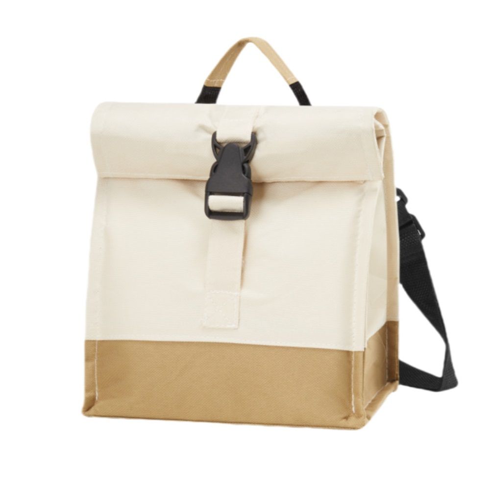 Insulated Lunch Bag Rolltop Lunch Box Medium Lunch Cooler Tote for Women, Girls, Teens and Adults (White) Kemu |Fashion Home Kitchen Beauty