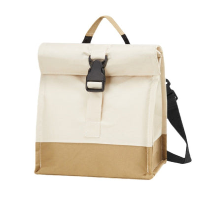 Insulated Lunch Bag Rolltop Lunch Box Medium Lunch Cooler Tote for Women, Girls, Teens and Adults (White) Kemu |Fashion Home Kitchen Beauty