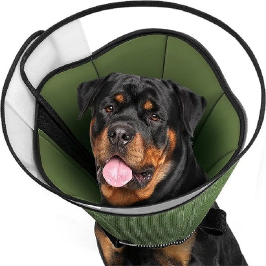 Soft Dog Cone Collar for Large Medium Dogs After Surgery, Adjustable Recovery Lightweight Collar for Dogs to Stop Licking (L) Kemu |Fashion Home Kitchen Beauty