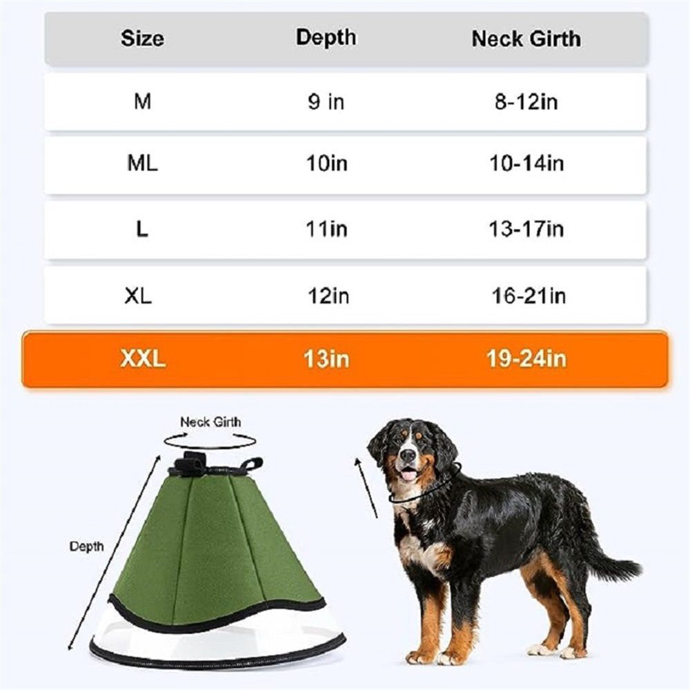 Soft Dog Cone Collar for Large Medium Dogs After Surgery, Adjustable Recovery Lightweight Collar for Dogs to Stop Licking (L) Kemu |Fashion Home Kitchen Beauty