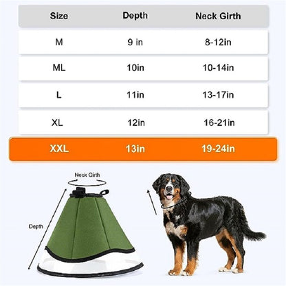 Soft Dog Cone Collar for Large Medium Dogs After Surgery, Adjustable Recovery Lightweight Collar for Dogs to Stop Licking (L) Kemu |Fashion Home Kitchen Beauty