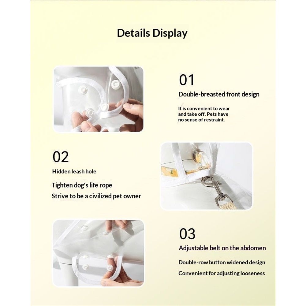 Pet Raincoat,Small Dog Waterproof Puppy Raincoat Coat Transparent Pet Dog Rainwear Clothes for Small Dogs Cats (S,White) Kemu |Fashion Home Kitchen Beauty