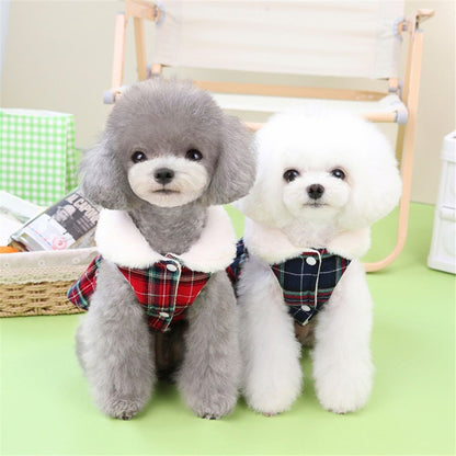 2 pack Plaid Dog Dresses Cute Bowtie Clothes Cotton Soft Outfit Dog Costume for Small Dogs Cat Apparel (S) Kemu |Fashion Home Kitchen Beauty