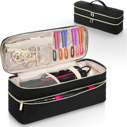 Travel Carrying Case Compatible with Hair Dryer Brush/Volumizer/Styler/Hot Tools,Double-Layer Storage Organizer Bag ,Black(Bag Only) Kemu |Fashion Home Kitchen Beauty