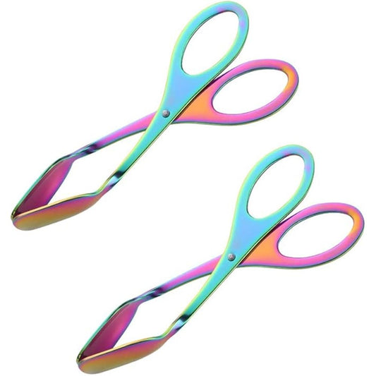 2 pack Bread Tongs, Stainless Steel Kitchen Serving Barbecue Tongs for BBQ Meat Appetizers Pastries Steak Cooking Tool Kemu |Fashion Home Kitchen Beauty