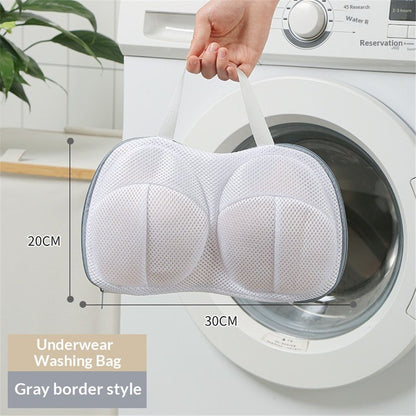 3Pcs Bra Wash Bags for Laundry Lingerie Brassiere Bag bra washing protector holder for Washing Machine (gray, A to C Cups)
